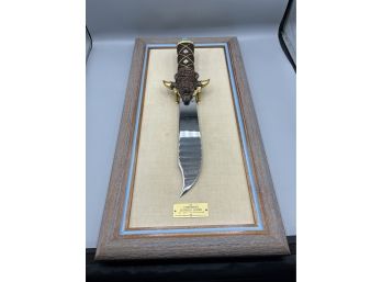 Cheyenne Buffalo Decorative Knife With Wall Frame - Handcrafted In Malaysia
