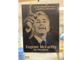 Vintage Eugene McCarthy Presidential Campaign Advertising Poster Framed