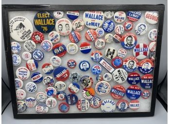 Wallace Presidential Campaign Pins With Display Case