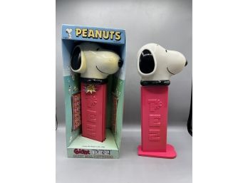 Snoopy Peanuts 2002 Giant PEZ Candy Roll Dispenser - 2 Total
