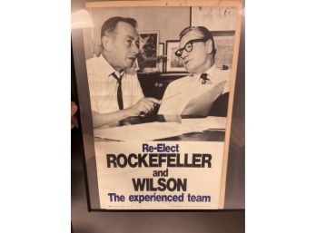 Re-elect Rockefeller And Wilson The Experienced Team Original Campaign Poster - The Tenny Press