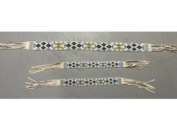 Handcrafted Modern American Indian Beaded Wampum Belt And Choker Set