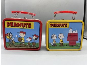 Snoopy Peanuts Metal Lunchboxes - 2 Total