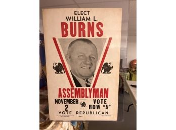 Republican William L. Burns Amityville Babylon Rowland Scott Campaign Posters -2 Total