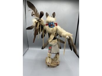 Handcrafted Wooden American Indian Sculpture - Eagle Dancer