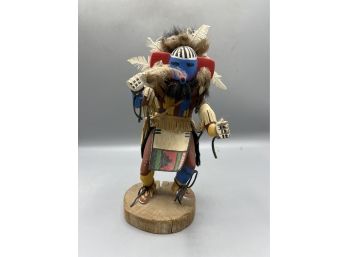 Handcrafted Wooden Native American Sculpture - Medicine Man