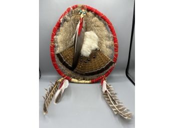 Modern American Indian Handmade Leather Feathered Catcher