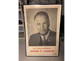 1968 Spiro Agnew For Vice President Original Campaign Poster Framed
