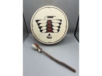 Handcrafted American Indian Drum With Mallet - Toas Drums
