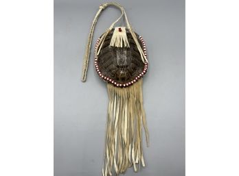 Modern American Indian Leather Turtle Pouch