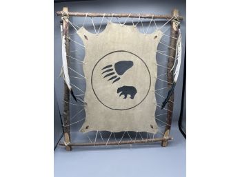Modern American Indian Leather Wooden Wall Decor
