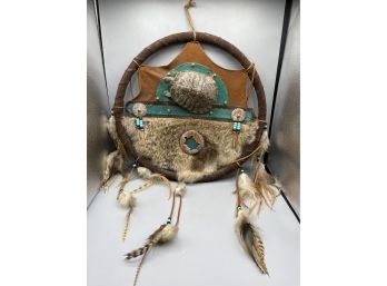 Vision Products Rabbit Pelt Feathered Dream Catcher