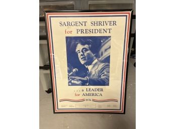 Sargent Schriver For President Advertising Poster Framed 1976
