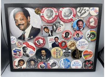 Jesse Jackson Presidential Campaign Pins With Display Case
