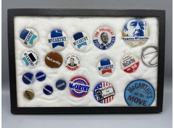 McCarthy Presidential Campaign Pins With Display Case