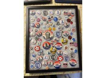 Humphrey 1960s Presidential Campaign Pins With Display Case