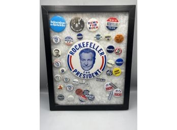 Rockefeller Presidential Campaign Pins With Display Case