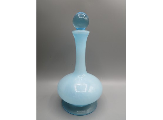 Blue Glass Bottle With Stopper