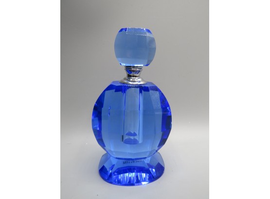 Blue Glass Perfume Bottle With Stopper