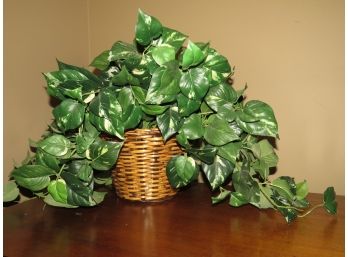 Basket With Artificial Plant