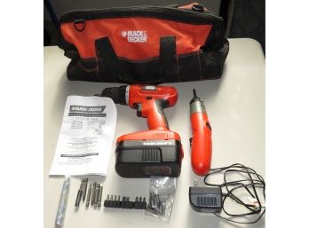 Black & Decker Electric Screwdriver #9072 /Drill Driver #GCO1800/battery HPB18-18V & Carry Bag - NO CHARGER