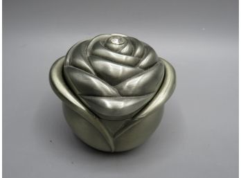 Metal Rose Box With Red Rose Inside