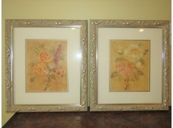 Jaune & Blanche Roses - Framed Set Of 2