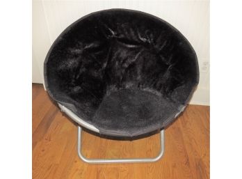 Black Faux Fur Saucer Chair