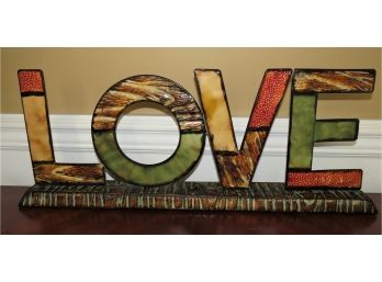 'LOVE' Multi-colored Metal Table Decor