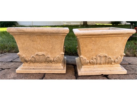 Resin Garden Planters With Drain Holes - 2 Total