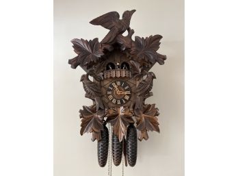 Original Hones Hand Carved Wooden Cuckoo Clock - Made In Germany