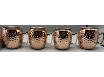 Genuine Copper Drinking Mugs - 4 Total