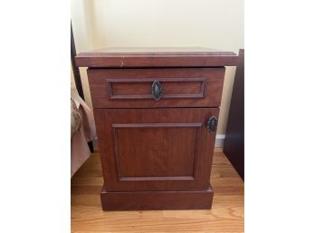 Wooden Nightstand With Cabinet And Drawer