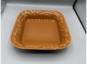 Grestel Stoneware Leaf Pattern Bowl - Made In Portugal