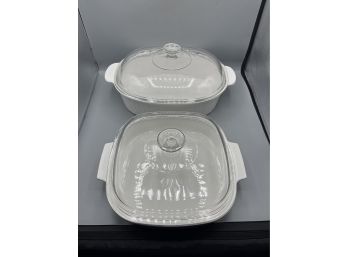 Corning Ware Baking Dishes With Lids - 2 Total