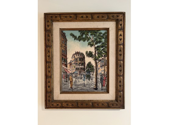 Original Oil On Canvas Art Framed - Paris Village