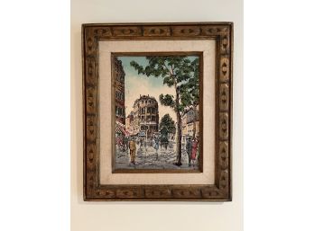 Original Oil On Canvas Art Framed - Paris Village