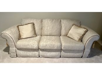 Decor-rest Furniture Fall Ivory Pattern Sofa With Two Throw Pillows