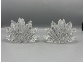 Cut Crystal Candlestick Holders - 2 Total