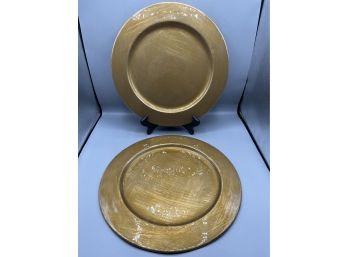 Homegoods Bronze-tone Metal Charger Plates - 6 Total