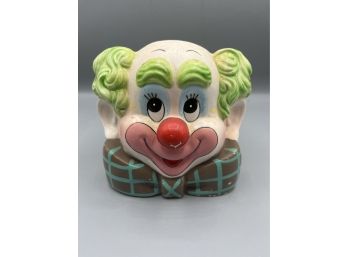 Vintage Napcoware Ceramic Hand Painted Clown Head-vase - Made In Taiwan