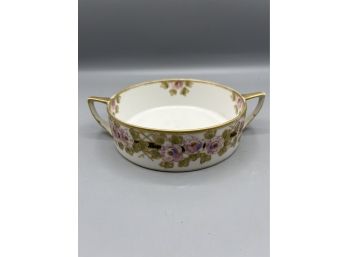 Vintage Noritake Porcelain Floral Pattern Bowl With Handles