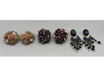 Vintage Costume Jewelry Pins - 3 Sets Total