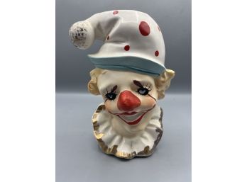 Vintage Ceramic Hand Painted Clown Head-vase / Wall Decor