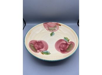 Ceramic Hand Painted Fruit Pattern Serving Bowl - Made In Portugal