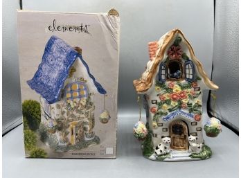 Elements Hand Painted Decorative Ceramic Garden Village House - Box Included