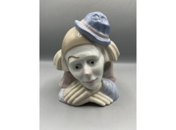Meico Fine Porcelain Hand Painted Clown Bust Figurine