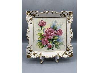 Lipped And Mann Creations Hand Painted Floral Pattern Wall Hanging Decor Plate