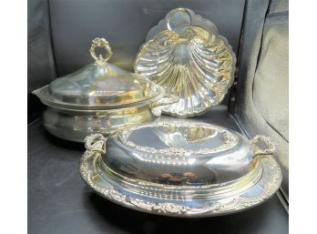 Silver Plated Tableware - Assorted Set Of 3