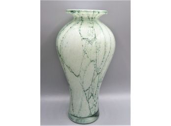 Green, White Ceramic Vase
